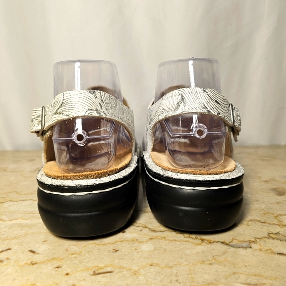 Finn Comfort Womens Silver Metallic Swirl Leather Sandals Size EU 40/US 9-9.5 - Picture 6 of 12